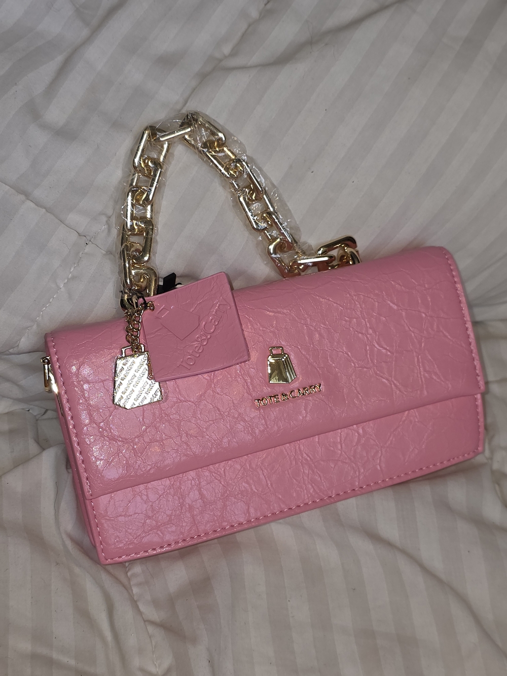 Pink Chain-Handle Bag